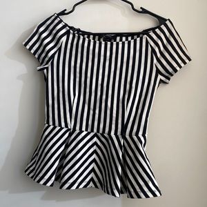 Striped peplum top